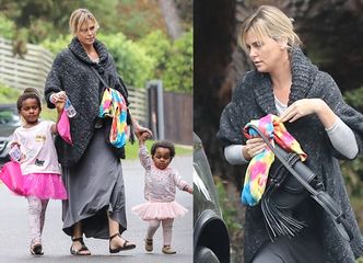 Charlize Theron na zakupach z synem i córką (ZDJĘCIA)