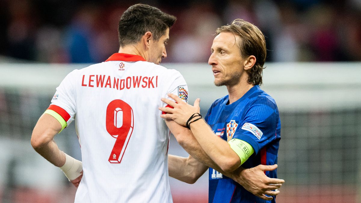 Getty Images / Mateusz Słodkowski / Luka Modrić i Robert Lewandowski