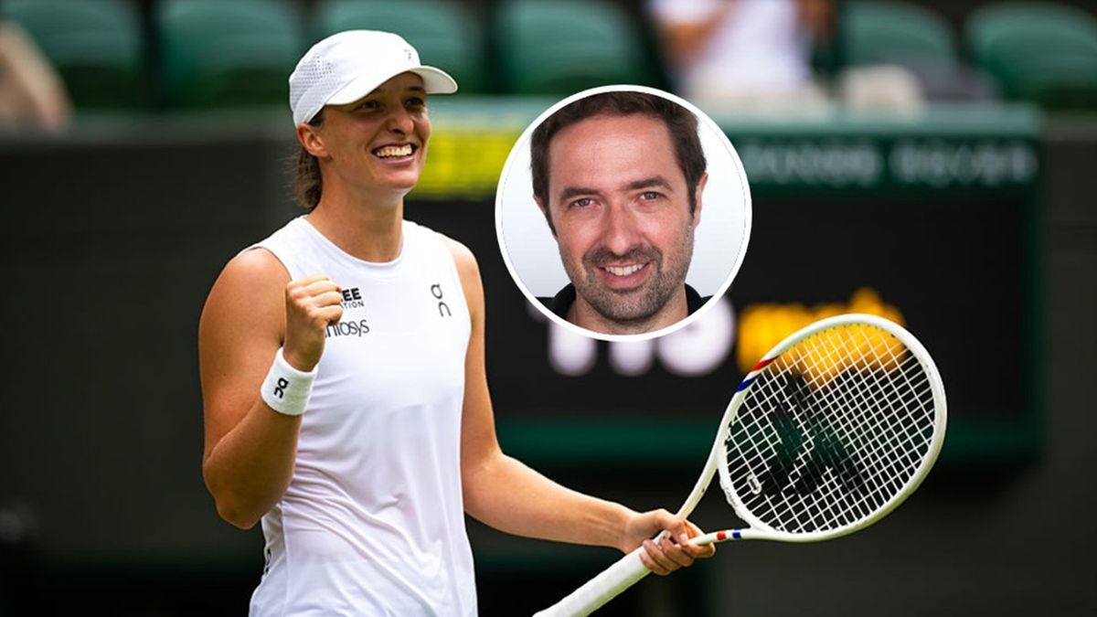   / Robert Prange/Getty Images i https://x.com/SteveTignor / Na zdjęciu: Iga Świątek i Steve Tignor (w kółeczku)