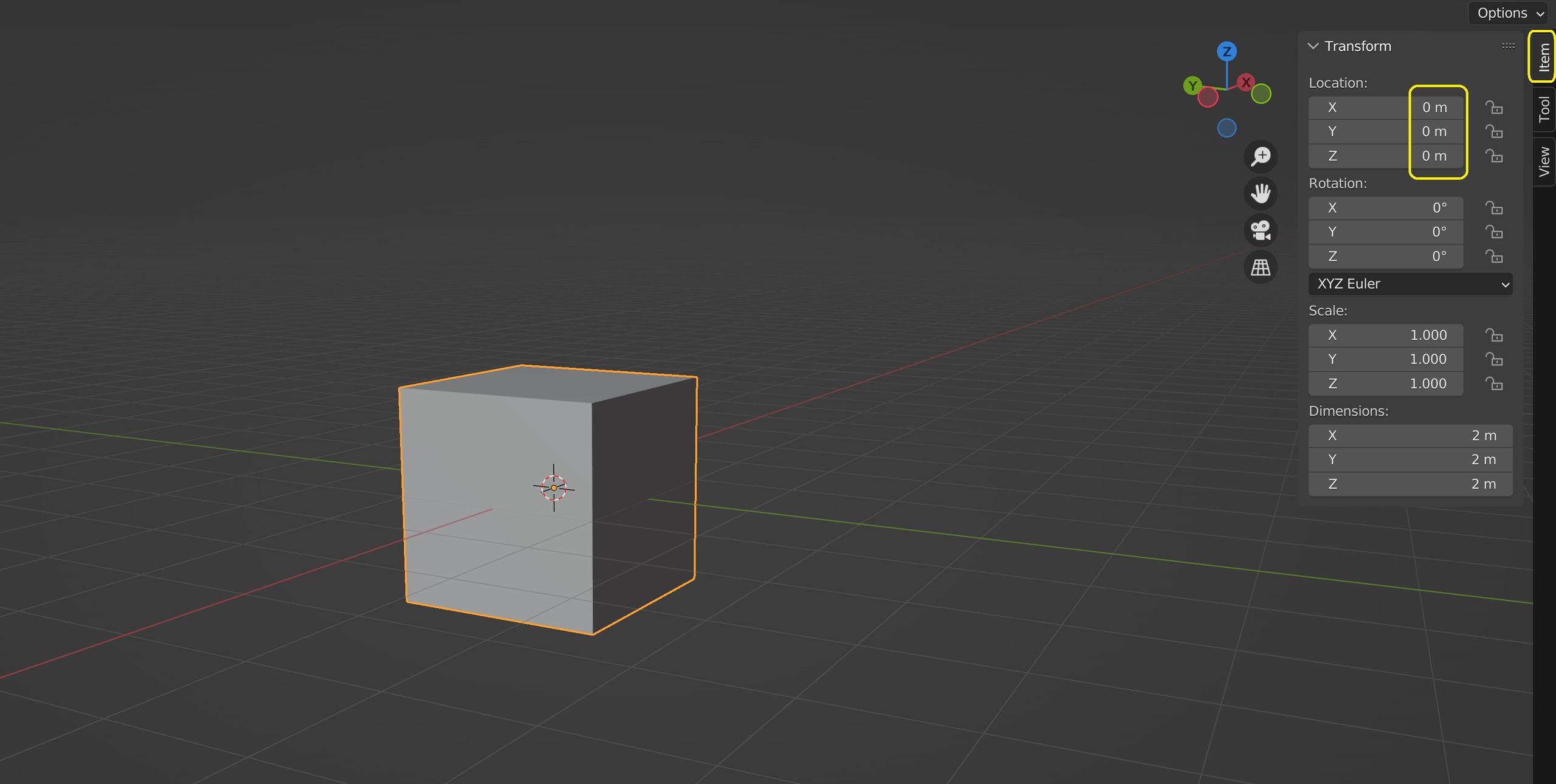 Origin: jego współrzędne