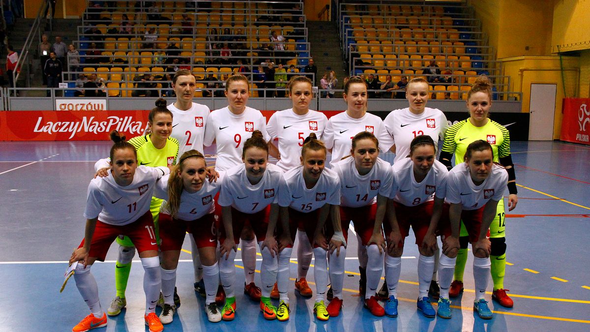 Reprezentacja Polski kobiet w futsalu podczas meczu z Rosją