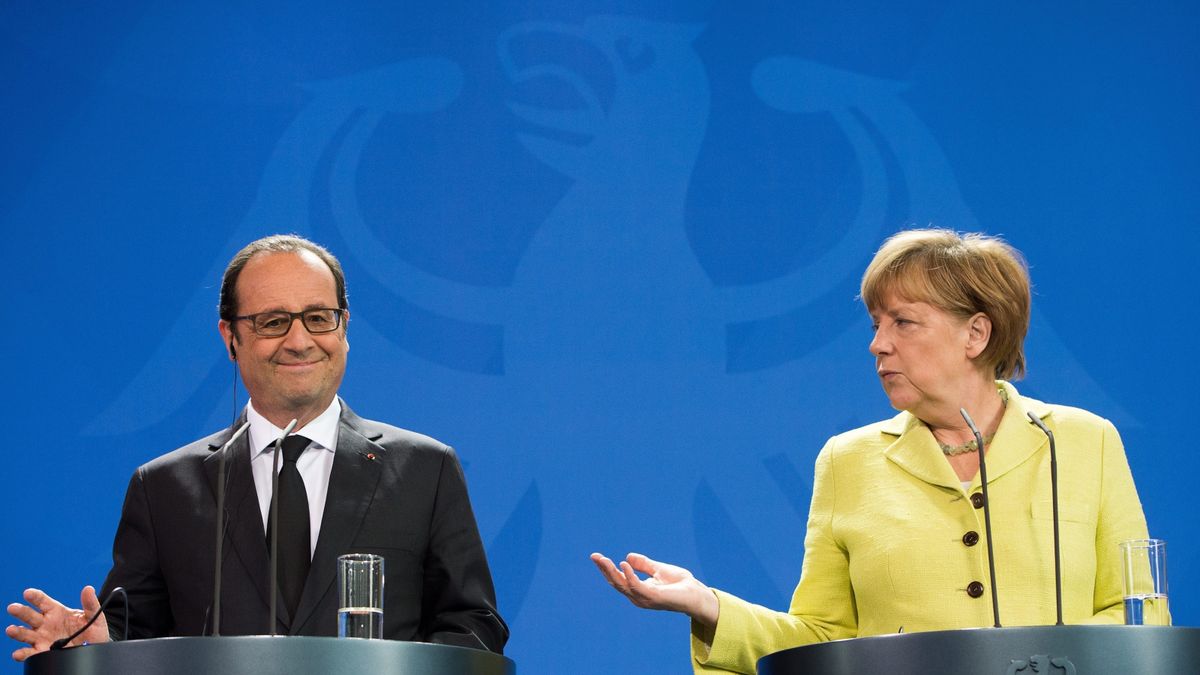 prezydent Francji Francois Hollande<br> i kanclerz Angela Merkel