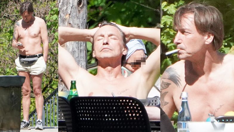 Paul Montana bez koszulki w restauracji