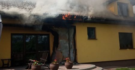 Wielko pożar domu jednorodzinnego w Chodzieży