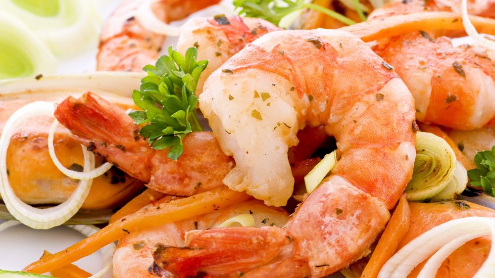 Gotowane świeże krewetki