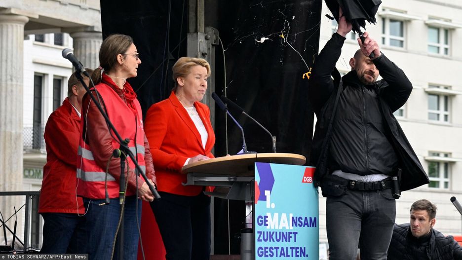 Burmistrz Berlina na wiecu