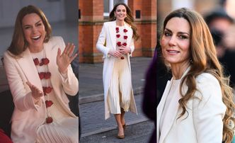 Księżna Kate cała na biało zaśmiewa się podczas spotkania z mieszkańcami Leicester (ZDJĘCIA)