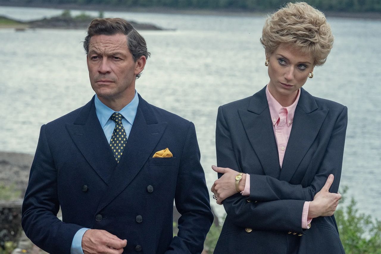 "Dominic West and Elizabeth Debicki in the series "The Crown""