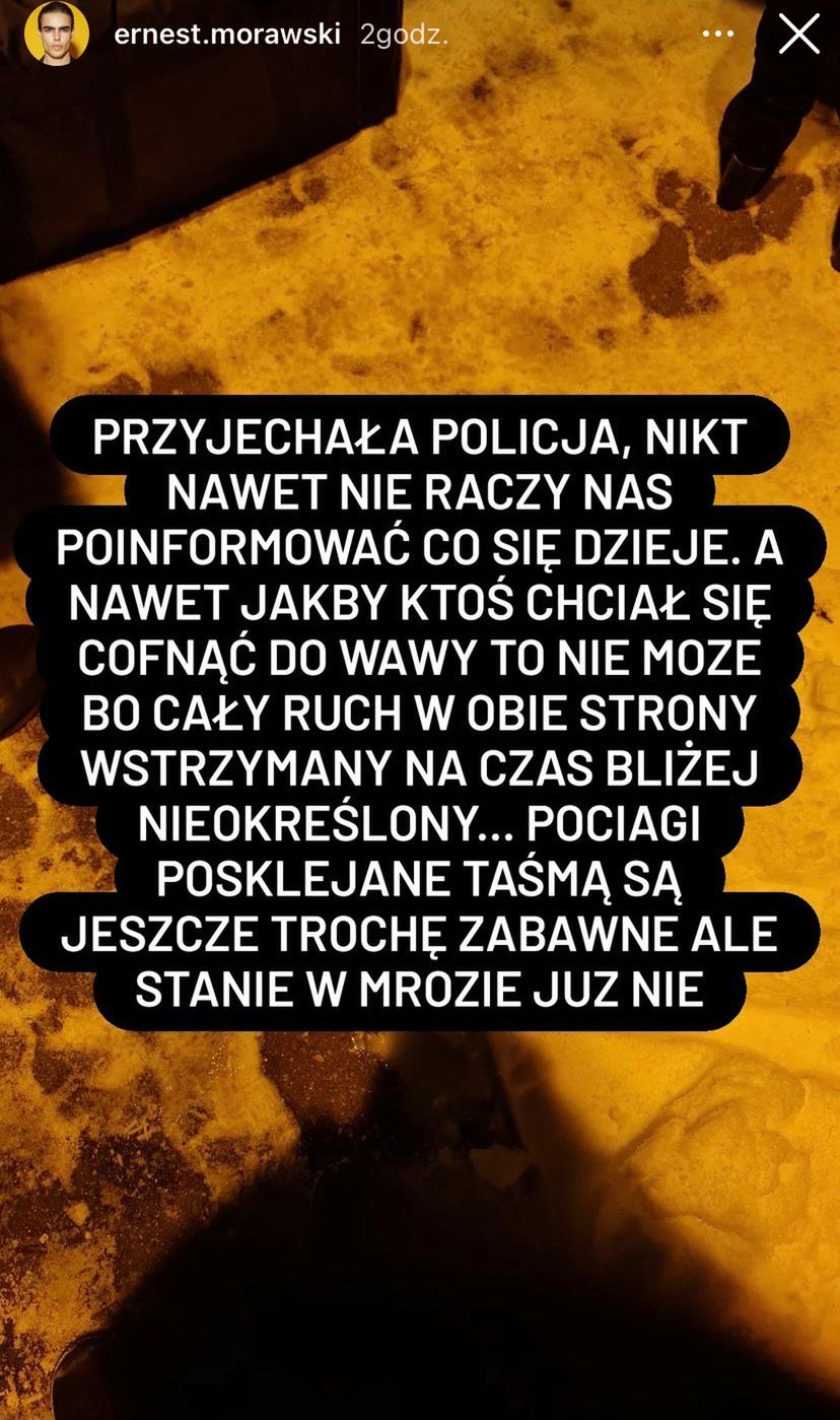 Ernest Morawski ewakuowany z pociągu