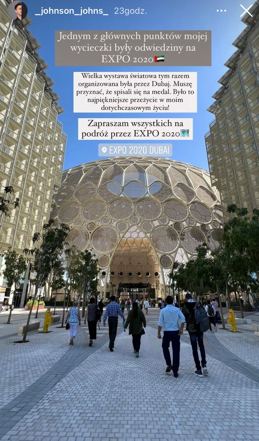 Jan Kietliński na wystawie EXPO 2020 w Dubaju