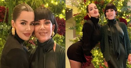 Nowe twarze Khloe Kardashian i Kris Jenner pozują przy choince. O jakie poprawki poproszą Mikołaja tym razem? (FOTO)