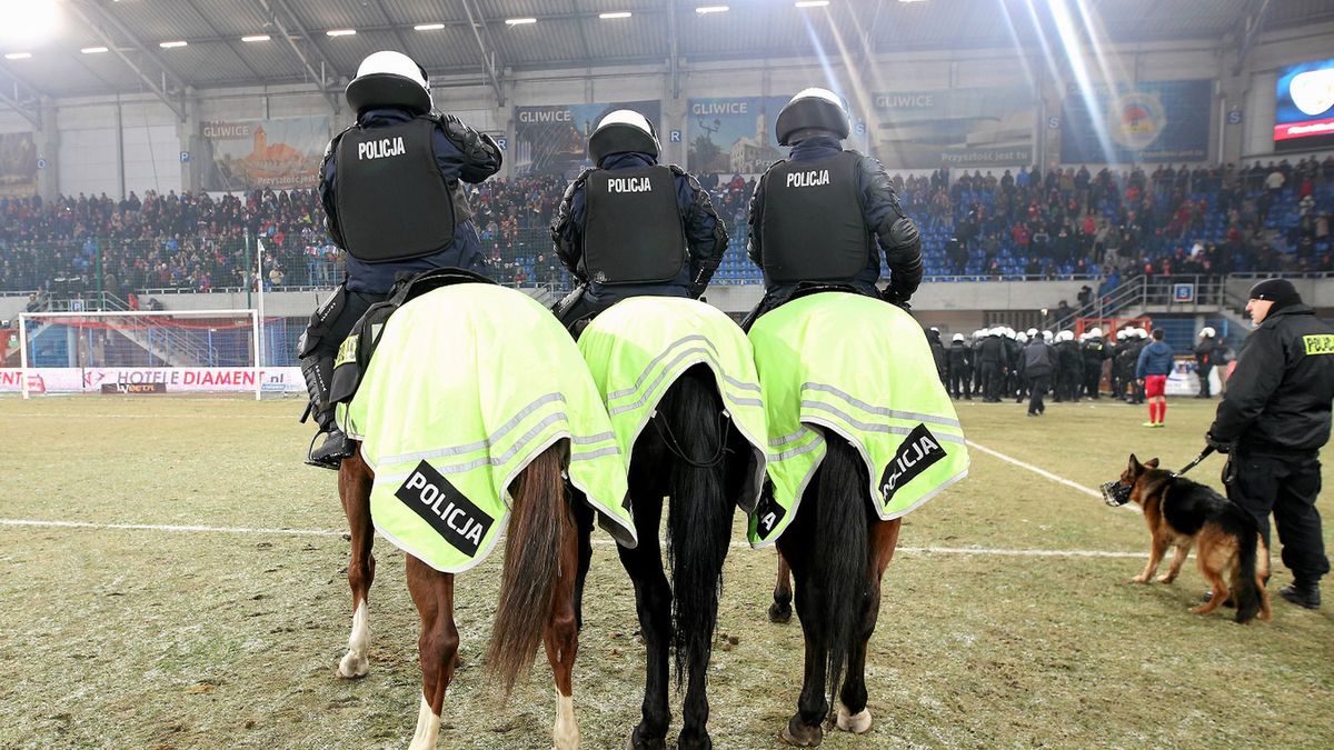 policja na meczu w Gliwicach