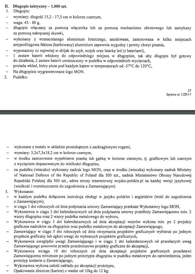 długopis taktyczny MON