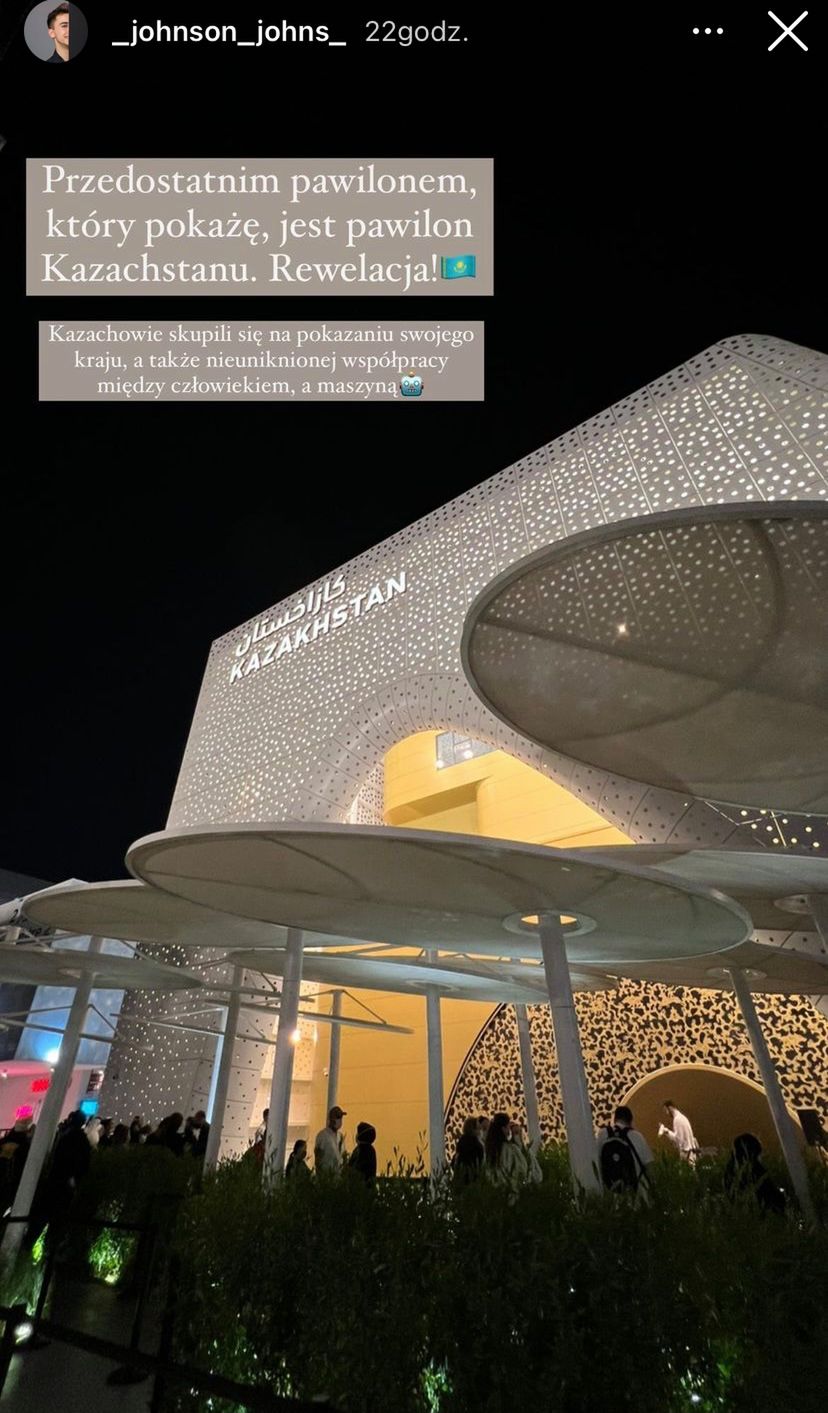 Jan Kietliński na wystawie EXPO 2020 w Dubaju