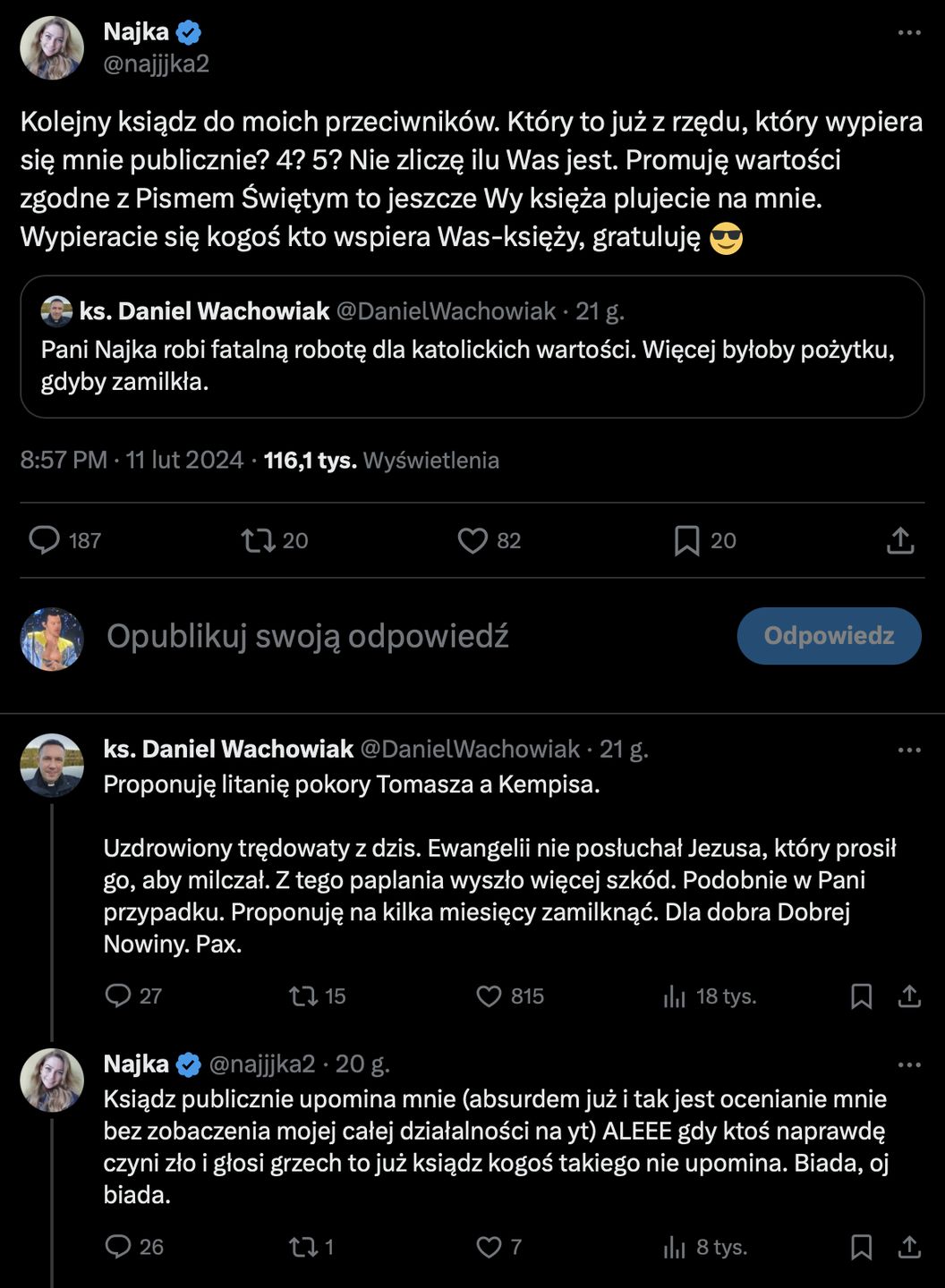 Najjjka kłóci się z księdem 