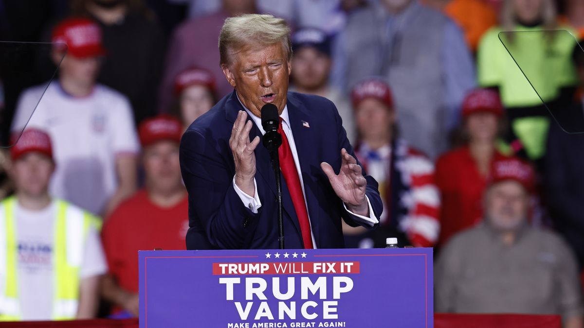 Donald Trump podczas wiecu wyborczego