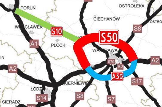 Ogólny zarys Obwodnicy Aglomeracji Warszawskiej