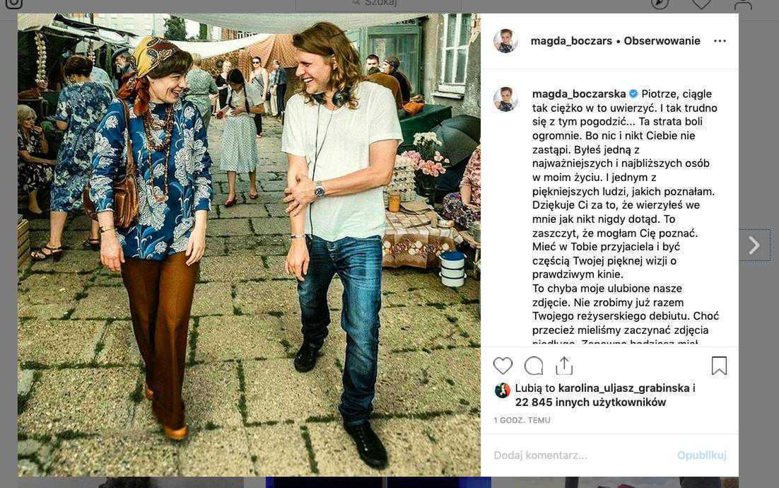 Magdalena Boczarska wspomina Piotra Woźniaka-Staraka