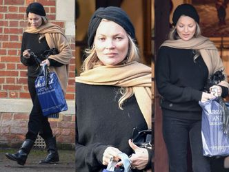 Kate Moss rozgląda się za antykami z turbanem na głowie