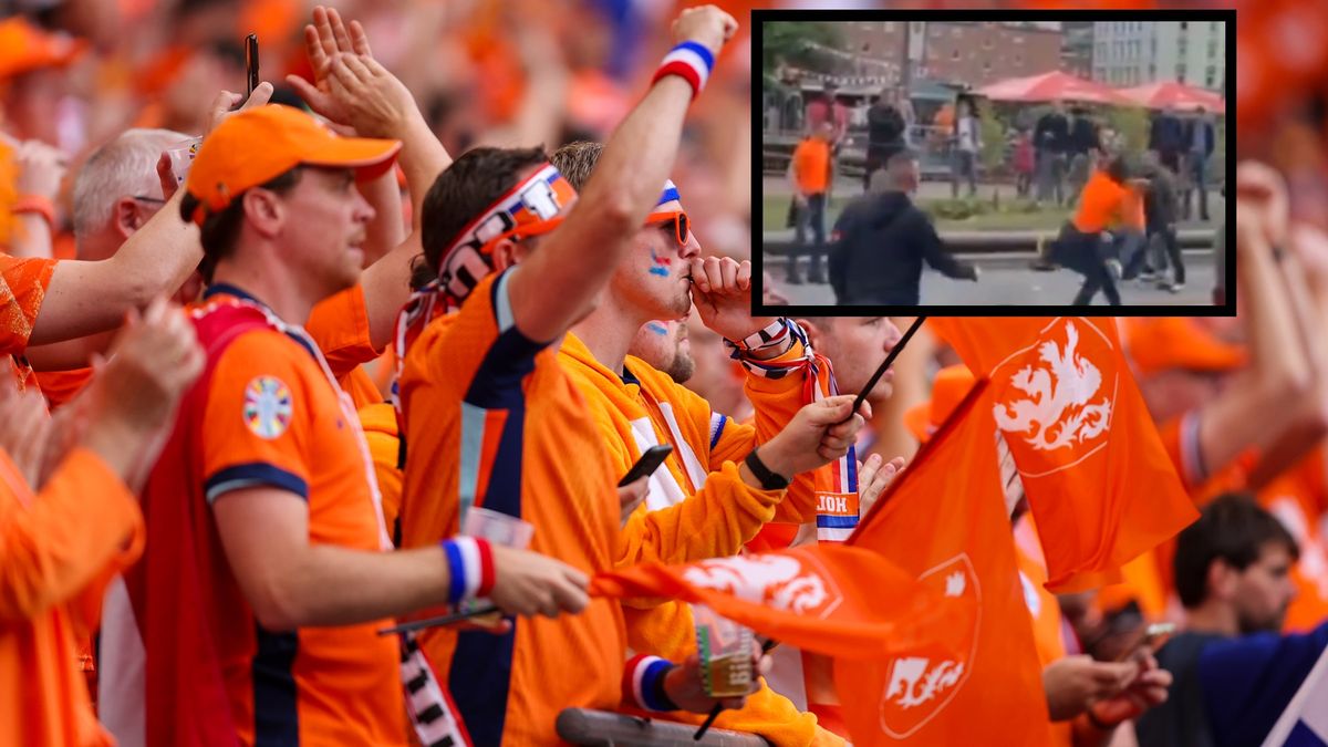 Zdjęcie okładkowe artykułu: Getty Images / Peter Lous/BSR Agency / Na zdjęciu: kibice reprezentacji Holandii, w ramce bijatyka fanów tej kadry