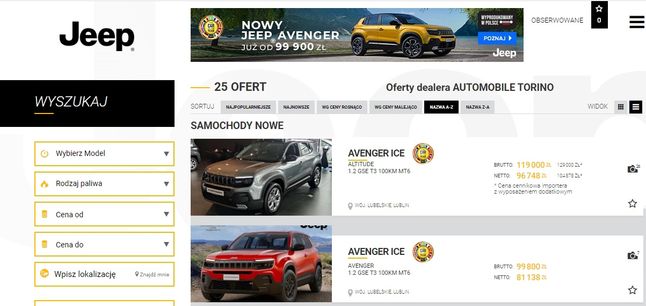 Avenger ICE to nie żadna zimowa wersja czy lodowa specyfikacja, lecz odmiana spalinowa