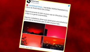 Nagle niebo zrobiło się czerwone. Mieszkańcy Chin nagrali niezwykłe zjawisko