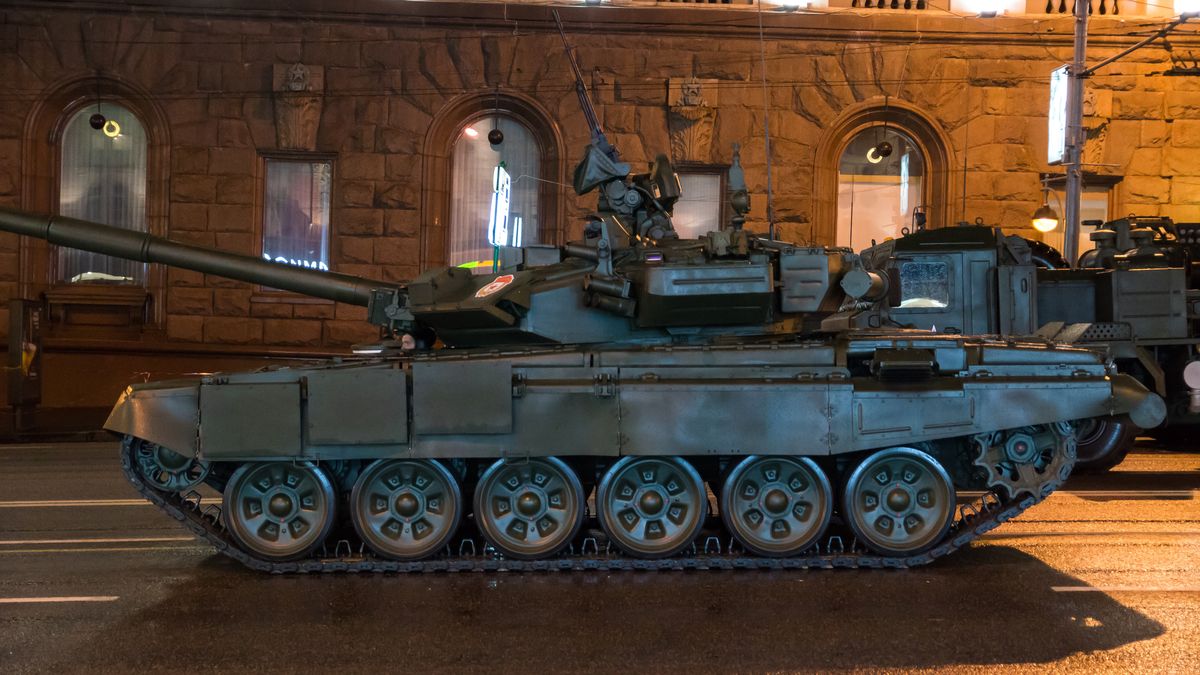 T-90 tank, a Russian battle tank of third generation, Moscow, Russia
The T-90 tank has its origins in a Soviet-era program aimed at developing a replacement for T-64, T-72 and T-80 series of battle tanks. Standard protective measures include a blend of steel and composite armour. With regular equipment, the upgraded T-90 seems to be the best protected Russian tank, especially with the implementation of Shtora-1 and Arena defensive systems. T-90S saw combat action during the 1999 Chechen invasion of Dagestan. According to Moscow Defence Brief source, one vehicle was hit by seven RPG anti-tank rockets but remained in action. The T-90A was deployed to Syria in 2015 to support Russian involvement in the Syrian Civil War. In early 2016, Syrian Army forces began using T-90As in combat. In late February, a video was leaked which showed a T-90 survive a direct frontal turret hit by a BGM-71 TOW-2A optically tracked, wire-guided American anti-tank missile in Aleppo.
Vyacheslav Argenberg