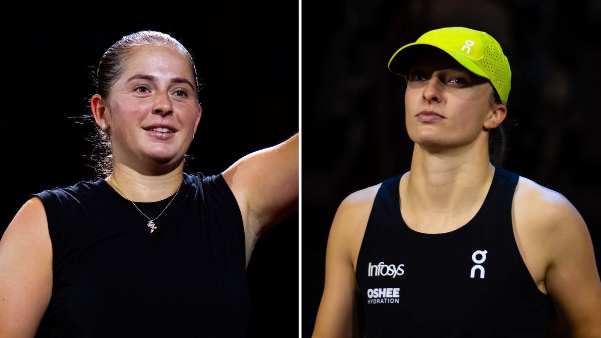 Getty Images / Na zdjęciu: Jelena Ostapenko i Iga Świątek