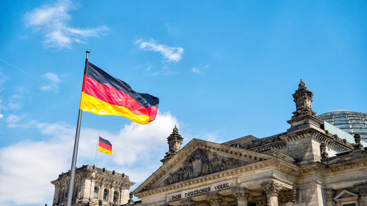 Reichstag building, seat of the German ParliamentGerman flags waving in the wind at famous Reichstag building, seat of the German Parliament (Deutscher Bundestag), on a sunny day with blue sky and clouds, central Berlin Mitte district, Germanyangela, anthem, architecture, attraction, background, banner, berlin, blow, bundesregierung, capital, chancellor, city, country, design, destination, dome, downtown, ensign, europe, facade, flag, flying, german, germany, government, historic, holidays, house, identity, landmark, merkel, monument, nation, national, patriotism, pole, politics, regierungsviertel, reichstag, reichstagskuppel, sightseeing, sign, stripe, striped, symbol, tourism, tourist, travel, triband, vacation, angela, anthem, architecture, attraction, background, banner, berlin, blow, bundesregierung, capital, chancellor, city, country, design, destination, dome, downtown, ensign, europe, facade, flag, flying, german, germany, government, historic, holidays, house, identity, landmark, merkel, monument, nation, national, patriotism, pole, politics, regierungsviertel, reichstag, reichstagskuppel, sightseeing, sign, stripe, striped, symbol, tourism, tourist, travel, triband, vacation
