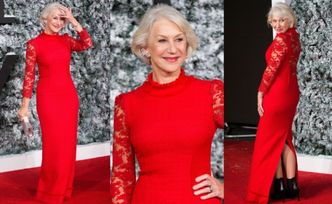 Helen Mirren pozuje na czerwonym dywanie