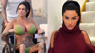 Wytatuowana Katie Price pręży się w bikini na... WÓZKU INWALIDZKIM