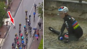 Wtargnął na trasę i spowodował wypadek! Faworyt Giro d'Italia poszkodowany