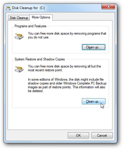 Windows 7 - Zmniejszamy ilość miejsca przeznaczonego na przywracanie systemu 7