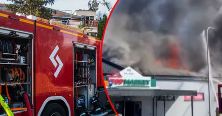 Pożar dużego marketu na Mazowszu. Kłęby dymu nad miastem