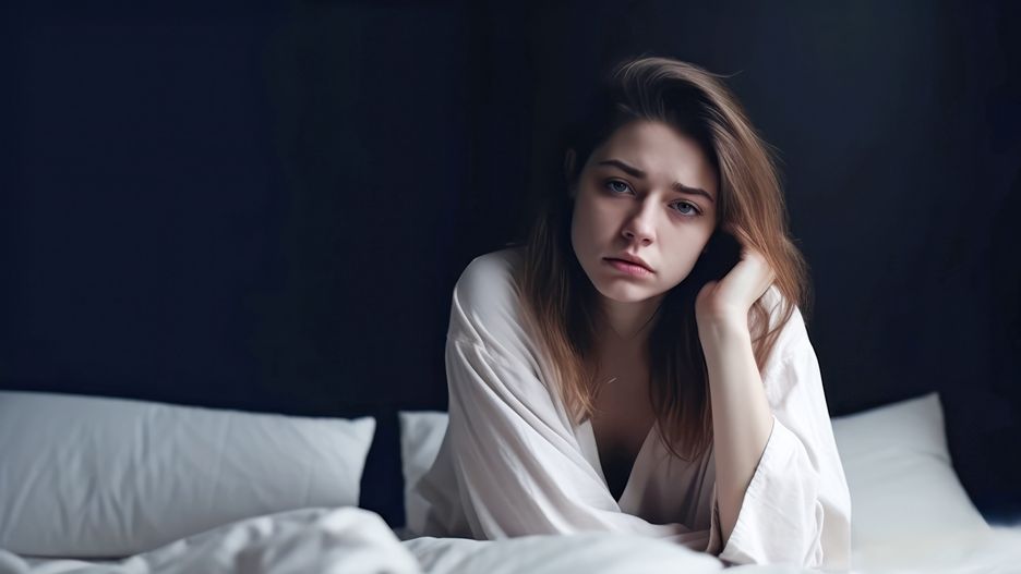 schlafstörungen, schlaf, migräne, frau, unausgeschlafen, bett, kopfschmerzen, schlafprobleme, schlafgesundheit, sorgen, gesundheit, mobbing, schlafen, mädchen, jung, schmerzen, schlafzimmer, psychologie, aufstehen, wach, sitzend, probeme, kater, alkohol, ruhe, krankheit, psyche, psychotherapie, medizin, erholsamer schlaf, träumen, müde, traum, nacht, stress, schnarchen, schlafapnoe, porträt, ruhebedürfnis, apnoe, schlaflabor, zuhause, morgen, person, gesicht, leute, erholung, entspannen