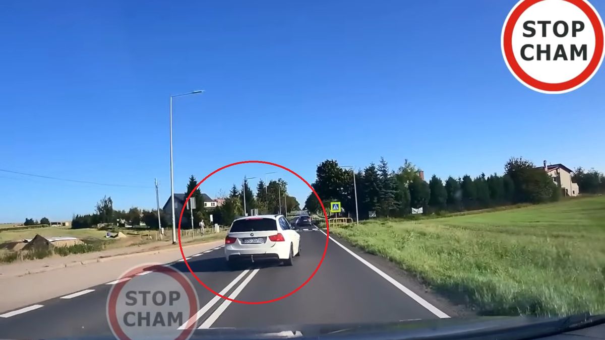 Nieroztropny manewr kierowcy BMW