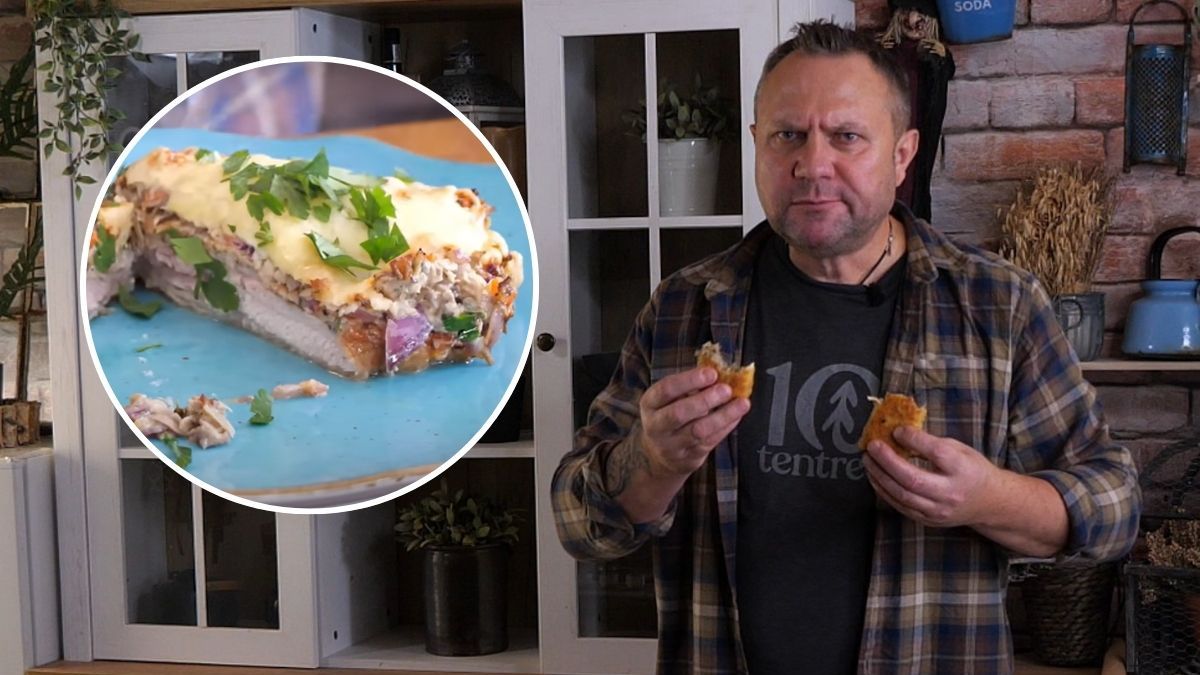 Tomasz Strzelczyk zapieka kotlety z pysznym farszem i serem