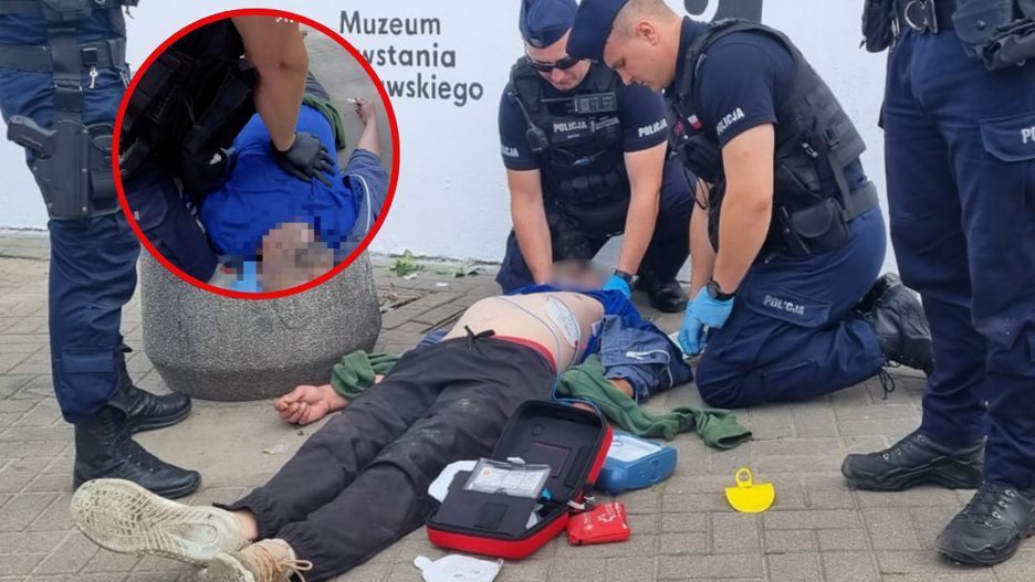 Na ratunek mężczyźnie ruszyli policjanci 