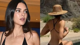 Kendall Jenner wygrzewa się na słońcu w czarnym bikini, eksponując wyrzeźbiony brzuch