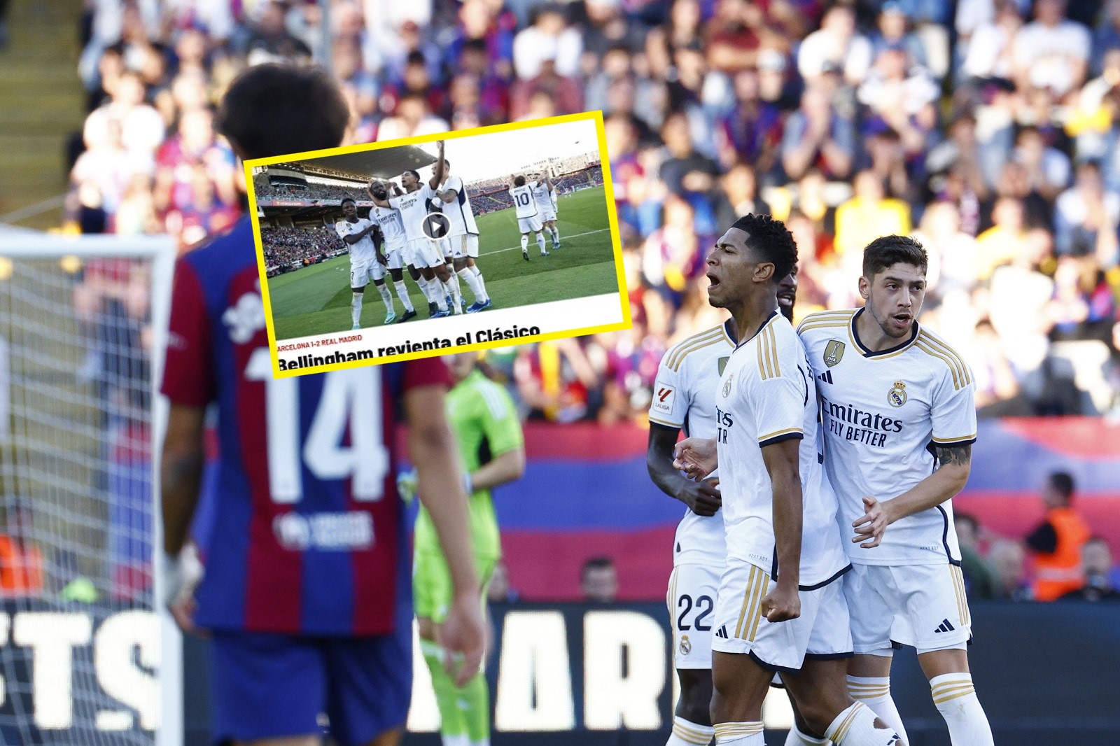 Un futbolista en la lengua.  Esto escriben los medios españoles tras El Clásico