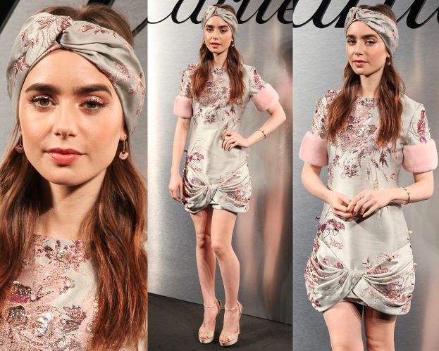 Lily Collins odsłania nogi na imprezie zegarka