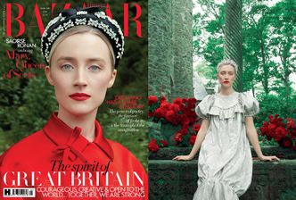 Szlachetna Saoirse Ronan spogląda z okładki "Harper's Bazaar"