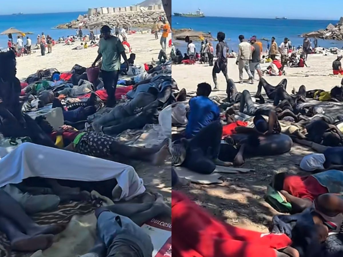 Polak pokazał nagranie z Ceuty. Setki migrantów na plaży