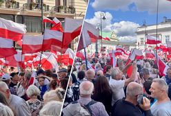 Przyjechali dla Nawrockiego. Zaśpiewali Rotę i odmówili różaniec
