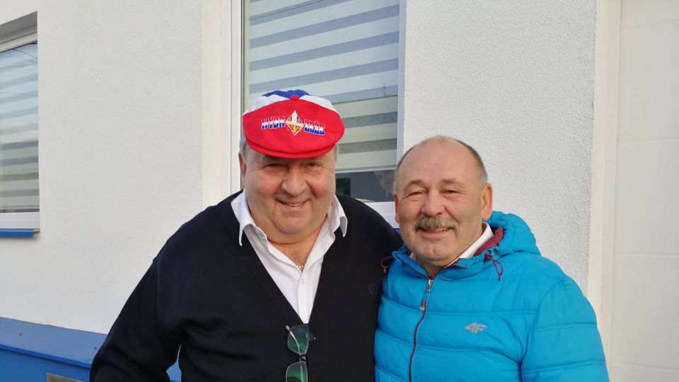 Witold Skrzydlewski z trenerem Lechem Kędziorą