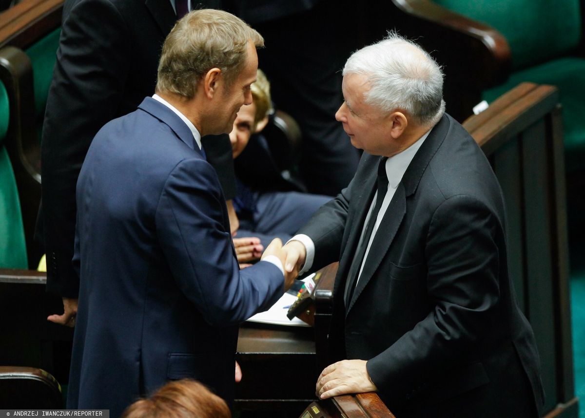 Donald Tusk oraz Jarosław Kaczyński w Sejmie (zdj. arch.) 