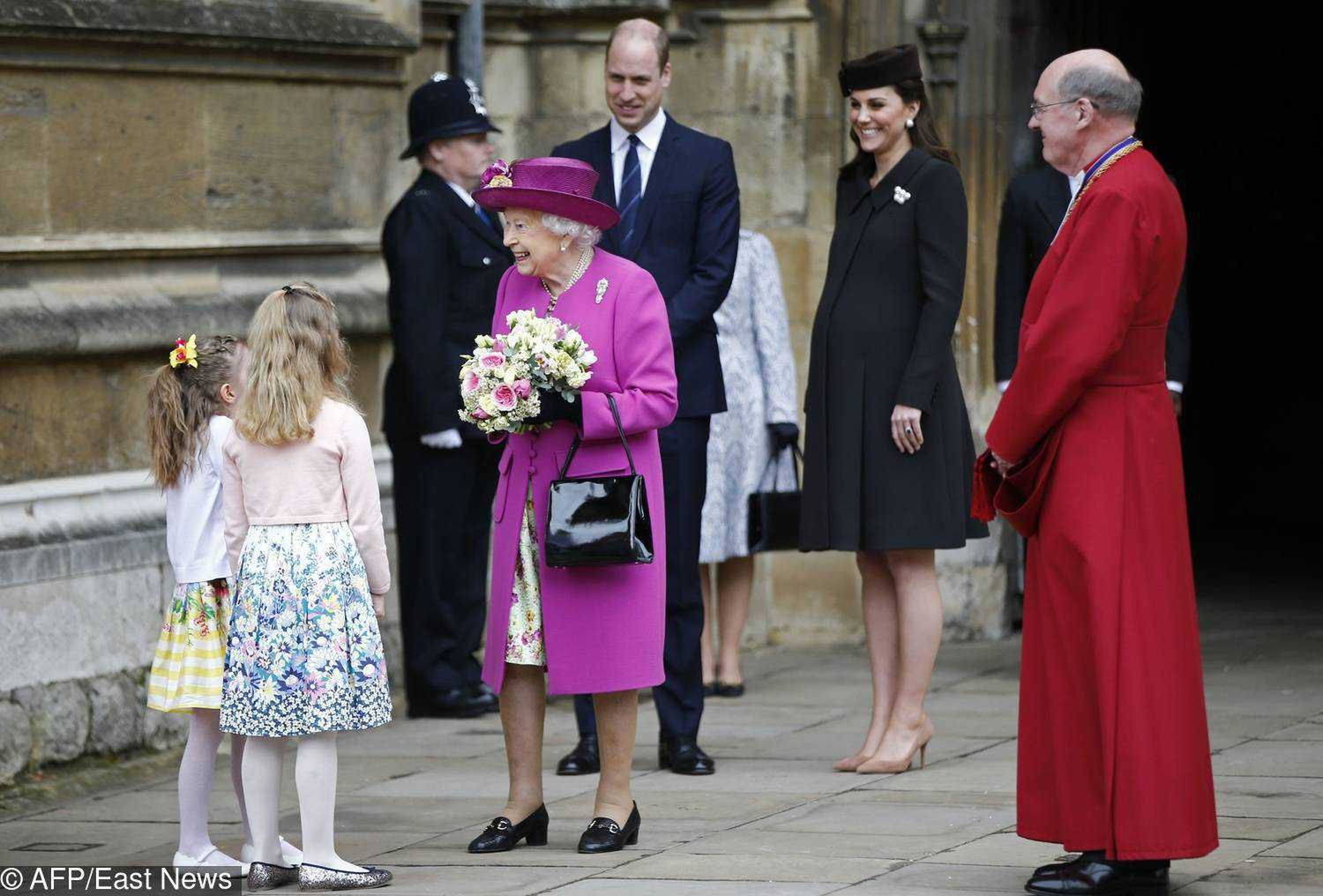 Księżna Kate w ciąży i książę William na mszy wielkanocnej 2018