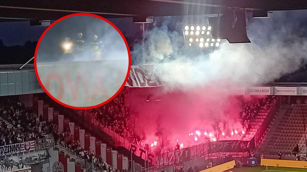 WP SportoweFakty / Podczas meczu Cracovia - Widzew musiała interweniować straż pożarna