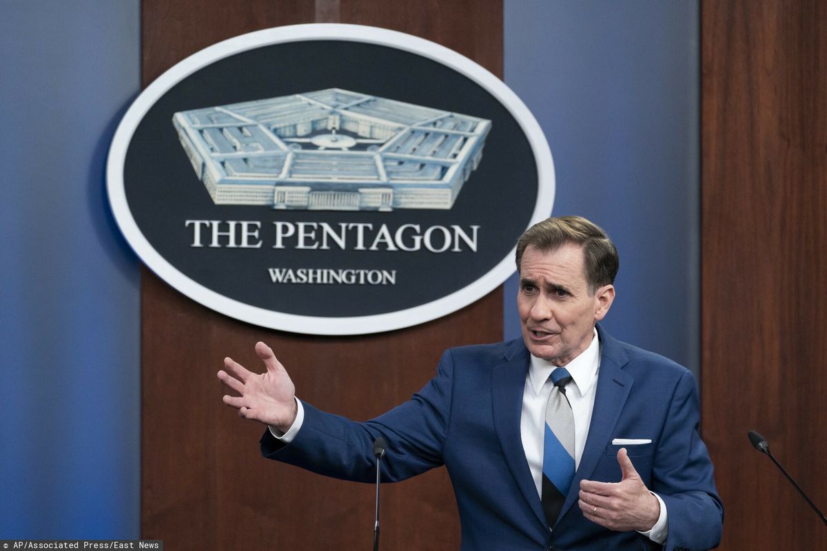 Rzecznik Pentagonu John Kirby podczas konferencji prasowej w Waszyngtonie