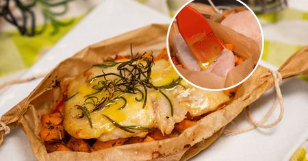 Upiecz dorsza w papilotkach na batatowej poduszce. Gdy pojawia się na stole, nikogo nie trzeba wołać na obiad